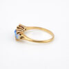 Antique Victorian blue opal and rhodolite garnet ring in 10k gold size 6.75