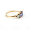 Antique Victorian blue opal and rhodolite garnet ring in 10k gold size 6.75