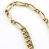 Antique Victorian pocket watch chain carved curb and long short links gold tone