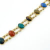 Vintage Double Row Scarab Bracelet 12k Gold Filled
