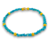 Sleeping Beauty Turquoise 14k Gold Bracelet with Textured 18k Beads – One of a Kind – By the Artist