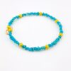 Sleeping Beauty Turquoise 14k Gold Bracelet with Textured 18k Beads – One of a Kind – By the Artist
