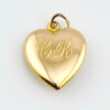Victorian 10K Gold Puffy Heart Charm Pendant with Turquoise Star Engraved CR