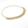 Vintage B&B gold filled curb chain necklace with arrow accents and polished ball fringe, signed and marked 1/20 12k.