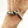 Sterling Silver Ram Head Aries Hinged Bracelet