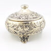 800 Silver Repousse Rose Garland Footed Round Box