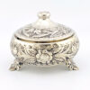 800 silver repousse rose garland footed lidded box