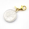 Italy 50 Lira Coin Charm Pendant Vermeil Sterling Clip 1995