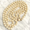 Majorica double strand pearl necklace 10mm gold over sterling clasp full view