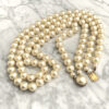 Majorica double strand pearl necklace 10mm gold over sterling clasp full view