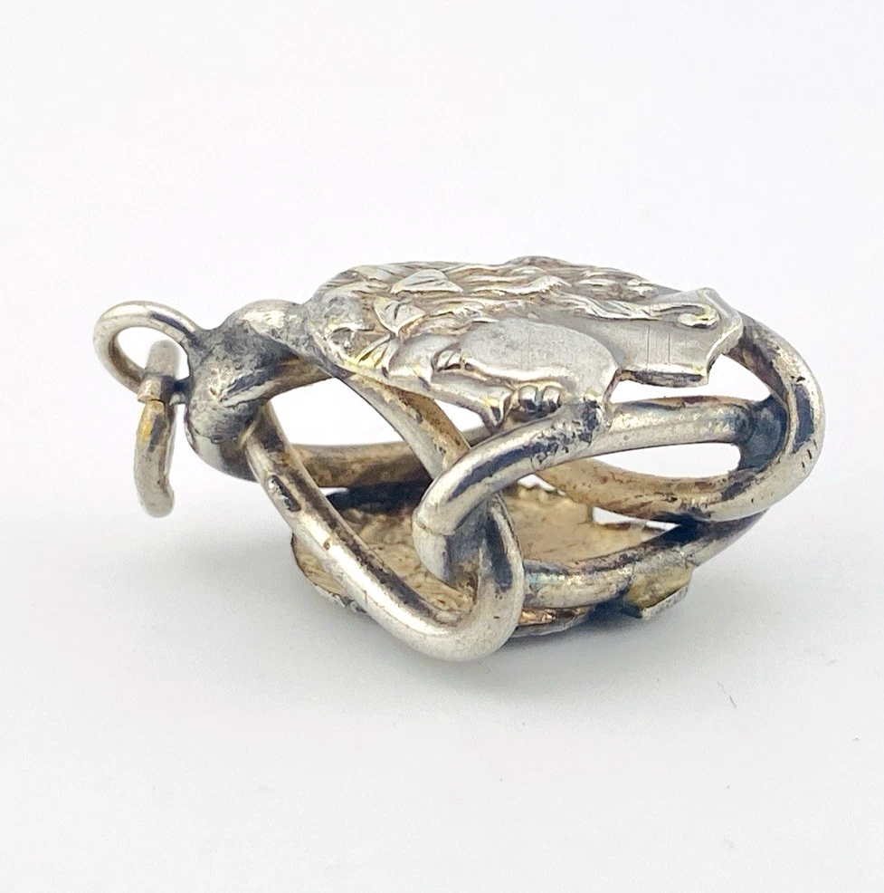 Greco Roman Profile Silver Fob Pendant