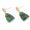 Nephrite Jade Buddha Drop Earrings
