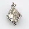 Greco Roman Profile Silver Fob Pendant