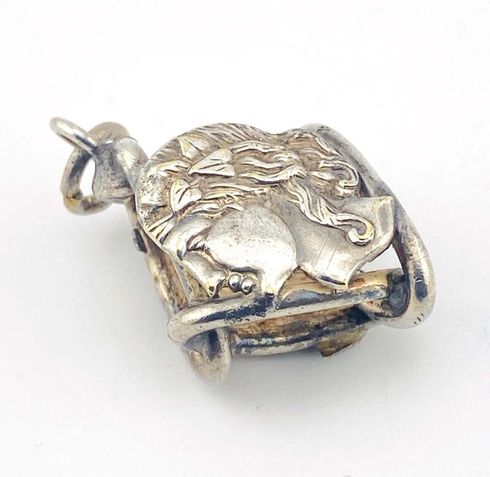 Greco Roman Profile Silver Fob Pendant