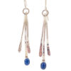 Sterling silver sodalite drop earrings with hammered wire dangles