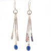Sterling silver sodalite drop earrings with hammered wire dangles