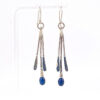 Sterling silver sodalite drop earrings with hammered wire dangles