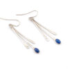 Sterling silver sodalite drop earrings with hammered wire dangles