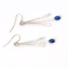 Sterling silver sodalite drop earrings with hammered wire dangles