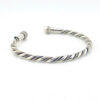 Vintage sterling silver twisted torque cuff bracelet with orb finials