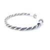 Vintage sterling silver twisted torque cuff bracelet with orb finials