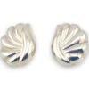 Vintage Thailand Sterling Silver Repousse Puffy Wing Clip Earrings