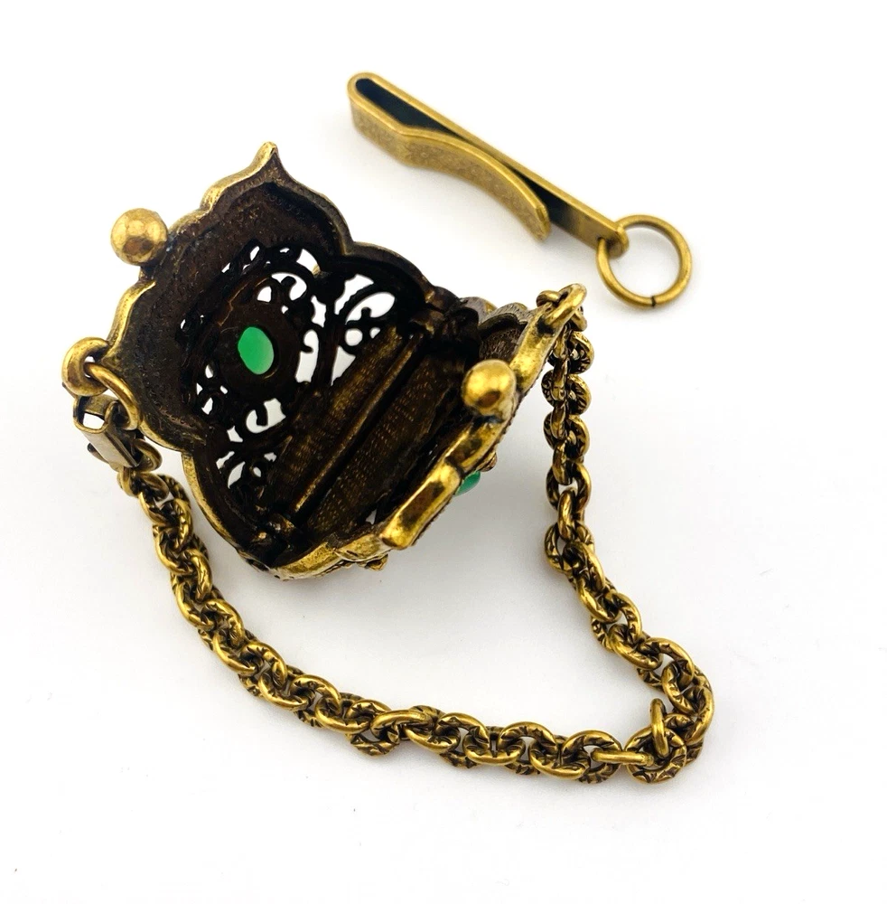 Chatelaine-Style Coin Purse Charm with Removable Clip