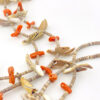 Vintage coral shell heishi flying bird fetish necklace