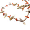 Vintage coral shell heishi flying bird fetish necklace