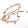 Vintage coral shell heishi flying bird fetish necklace