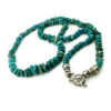 Vintage graduated turquoise nugget necklace sterling silver toggle
