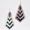 Vintage Mexican geometric alpaca silver abalone drop earrings