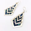 Vintage Mexican geometric alpaca silver abalone drop earrings