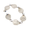 Vintage mother of pearl leaf link sterling silver bracelet