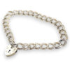 Vintage Sterling Silver Heart Padlock Bracelet Double Curb Link Chain