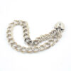 Vintage Sterling Silver Heart Padlock Bracelet Double Curb Link Chain