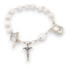 Sterling Silver Rosary Bracelet Mary Aparecida Crucifix 7.5 Inches