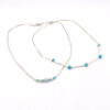 Vintage Turquoise Liquid Silver Necklace Set Southwestern Layering Chokers