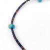 Vintage turquoise pebble brown shell heishi choker necklace