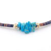 Vintage turquoise pebble cluster heishi shell choker necklace - center cluster detail