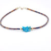Vintage turquoise pebble cluster heishi shell choker necklace