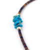 Vintage turquoise pebble cluster heishi shell choker necklace - detail of stone cluster