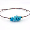 Vintage turquoise shell heishi neck ring necklace