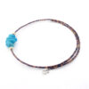 Vintage turquoise shell heishi neck ring necklace