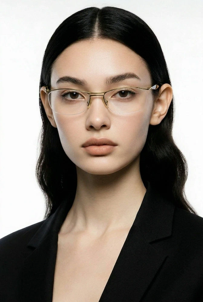 Alain Mikli Eyeglass Frames A0022 08 Half Rim Gray Gunmetal France