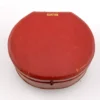 Antique Cartier leather jewelry presentation box with gilded garland border and silk velvet interior