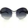 Balenciaga BAL0103 S clear frame sunglasses with black accents and round gradient lenses with pouch