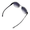 Balenciaga BAL0103 S clear frame sunglasses with black accents and round gradient lenses with pouch