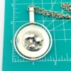 vintage dansk smykkekunst brutalist pendant necklace denmark silver tone