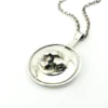 vintage dansk smykkekunst brutalist pendant necklace denmark silver tone